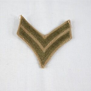 Vintage Military Corporal Chevron Patch Unisex OS Olive Drab Excellent Rank‎